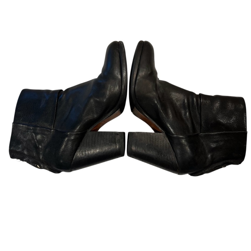 RAG & BONE Leather Moto Boot Newbury Bootie Black Size 37 - Picture 4 of 13